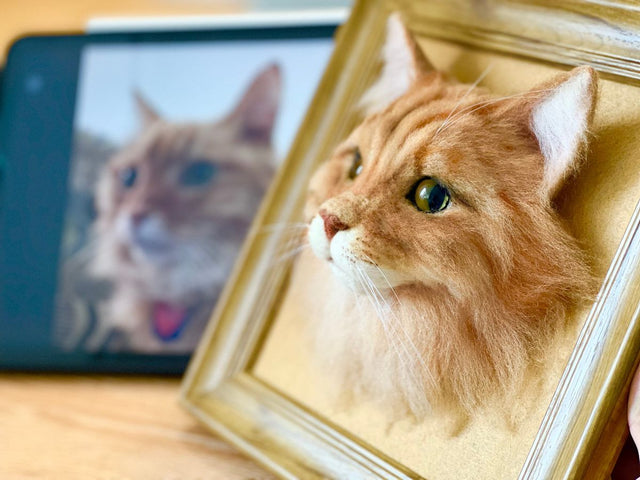 100% handmade wool felt portrait of your pet. The best pet memorial gift
