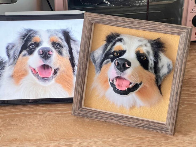 100% handmade wool felt portrait of your pet. The best pet memorial gift