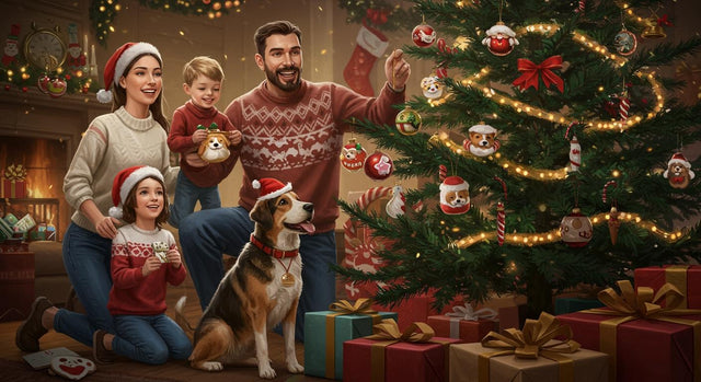 Family ornament with dog ideas for magical Christmas