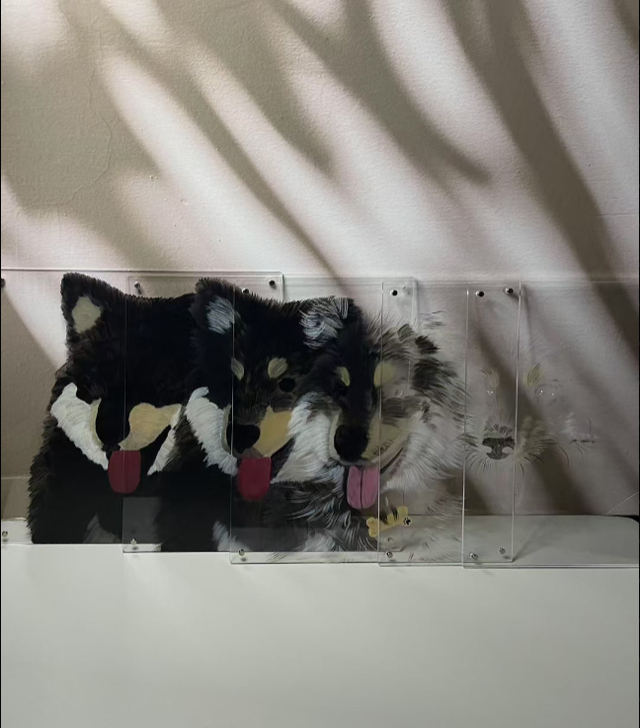 What is 3D glass dog painting portraits and watercolor dog portraits