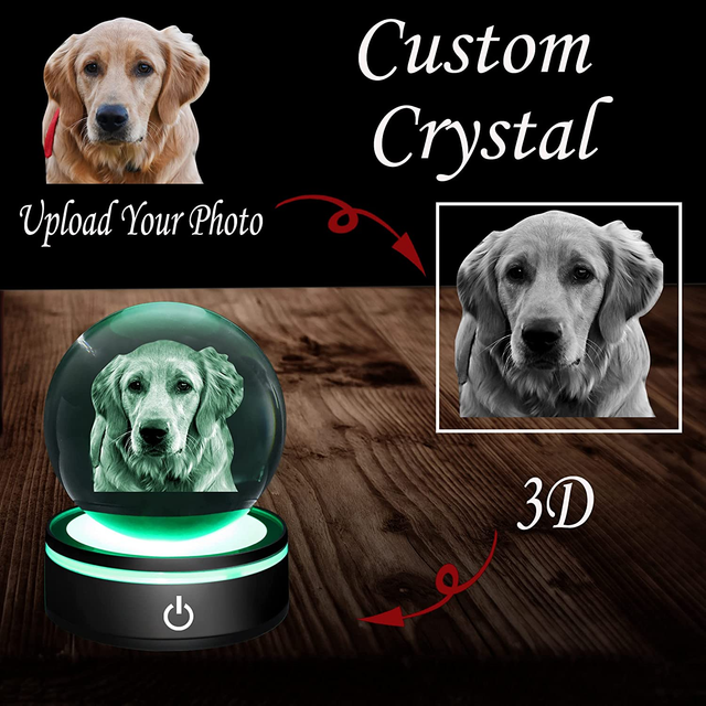 パーソナライズされた 3D ボール ペット クリスタル - ペットだけのものではありません!