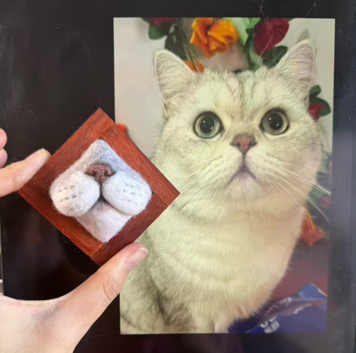 Custom "Kissable" Cat Mouth: 1:1 Handcrafted Wool Felt Replica