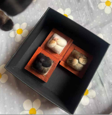 Custom "Kissable" Cat Mouth: 1:1 Handcrafted Wool Felt Replica