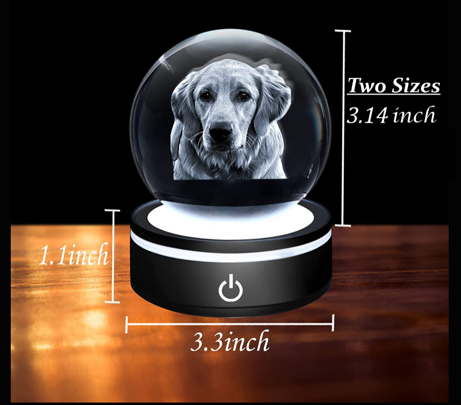 Personalized 3D Ball Pet Crystal - Not Just For Pets!