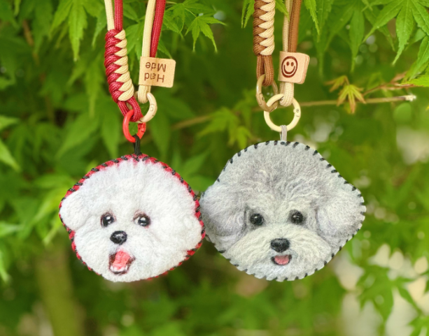 Custom Wool Felt Pet Portrait Keychain